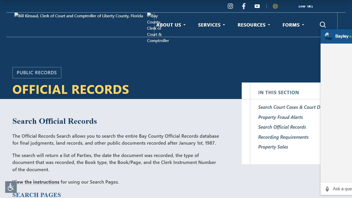 Search Official Records | Bay County Clerk of Court & Comptroller